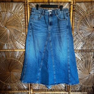NWOT Zara Denim Maxi Skirt.